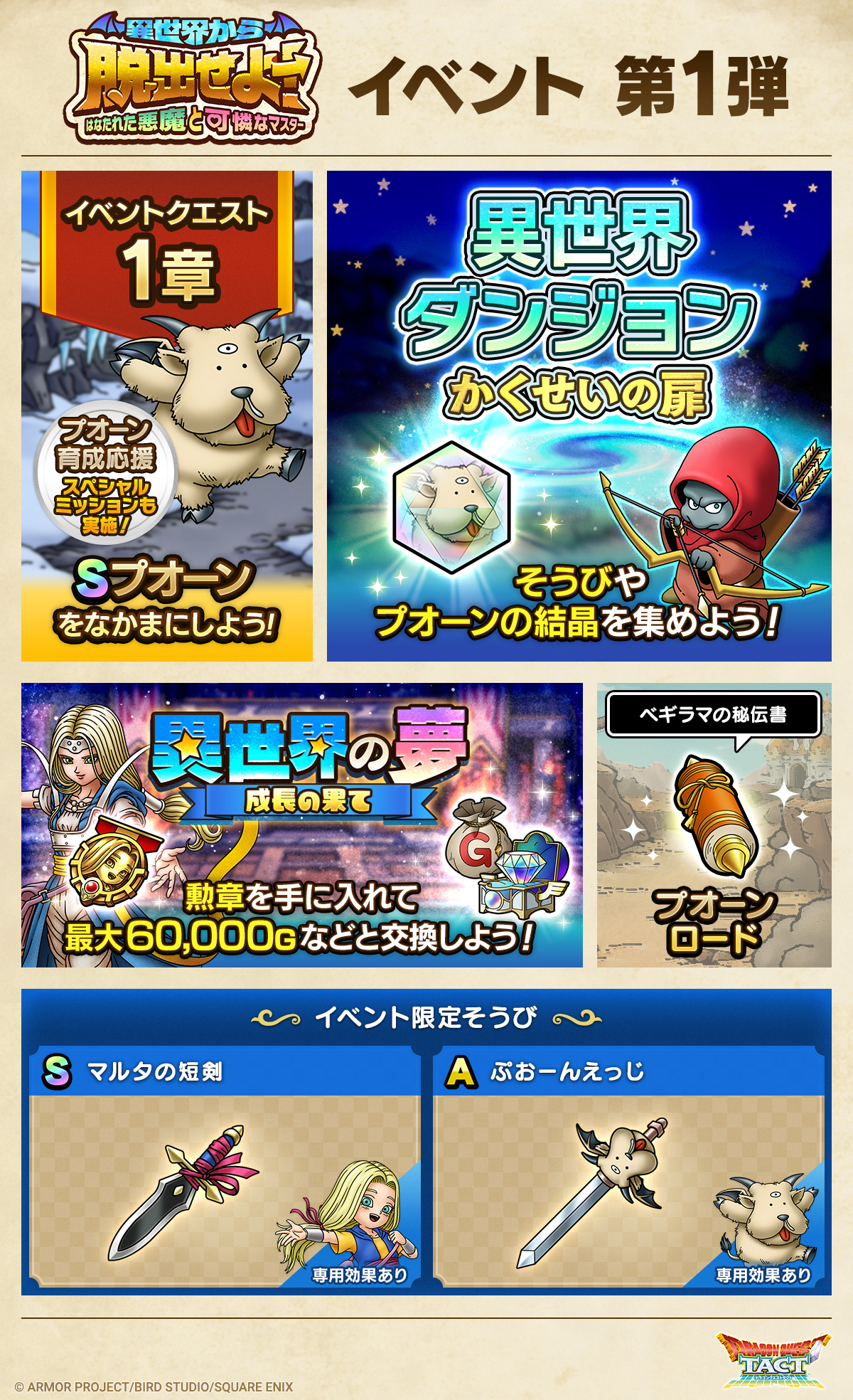 ドラクエタクトのイベント「異世界から脱出せよ！ - 第1弾」のイベント紹介